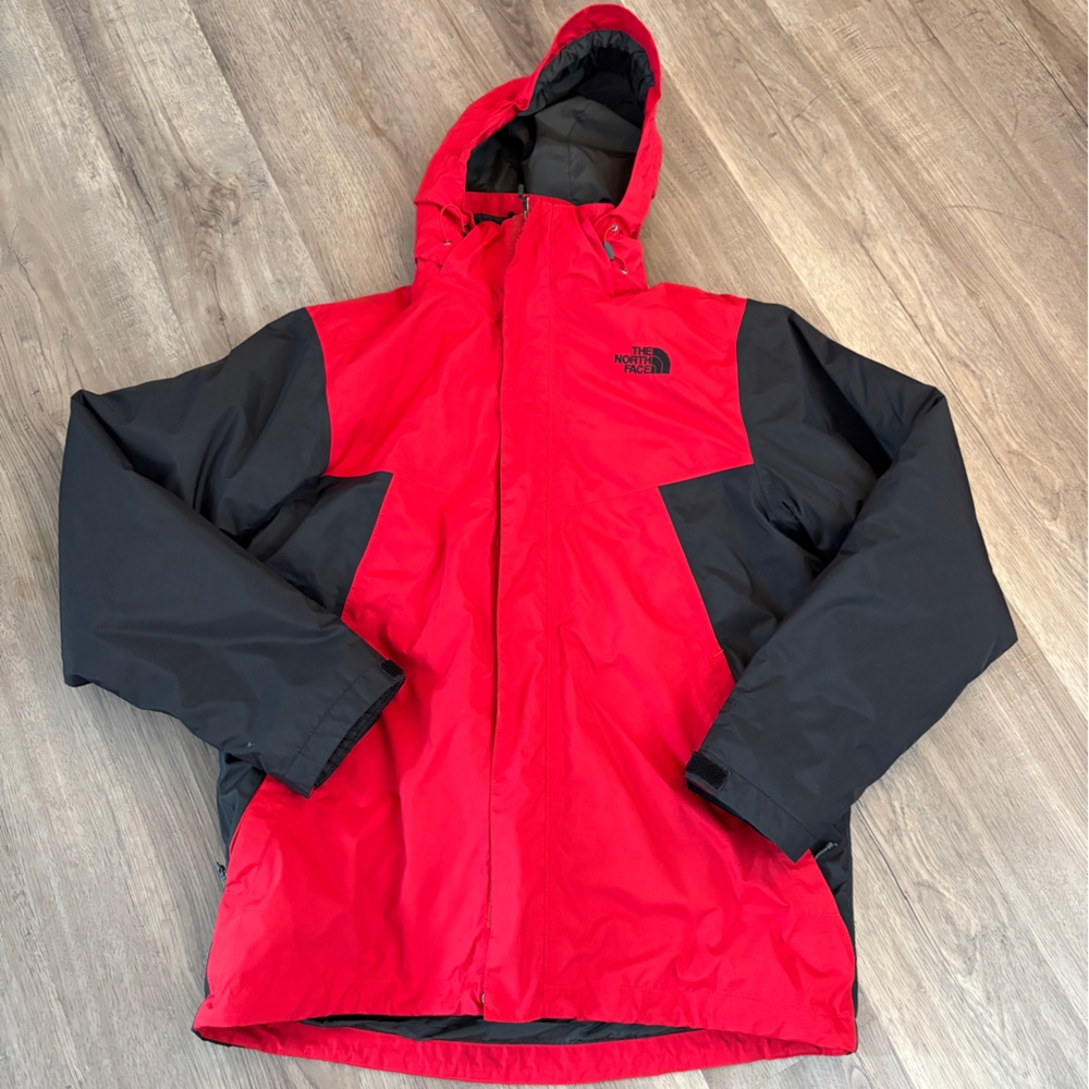 The North Face Mens Parka TWO jackets! Red black medium, great condition!